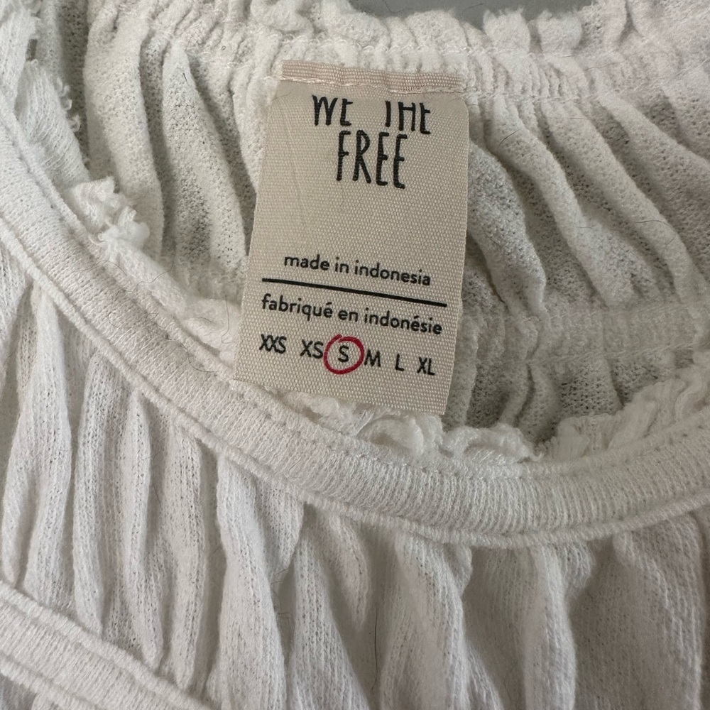 Free people white coconut size small oversized short sleeve shirt - Picture 9 of 10